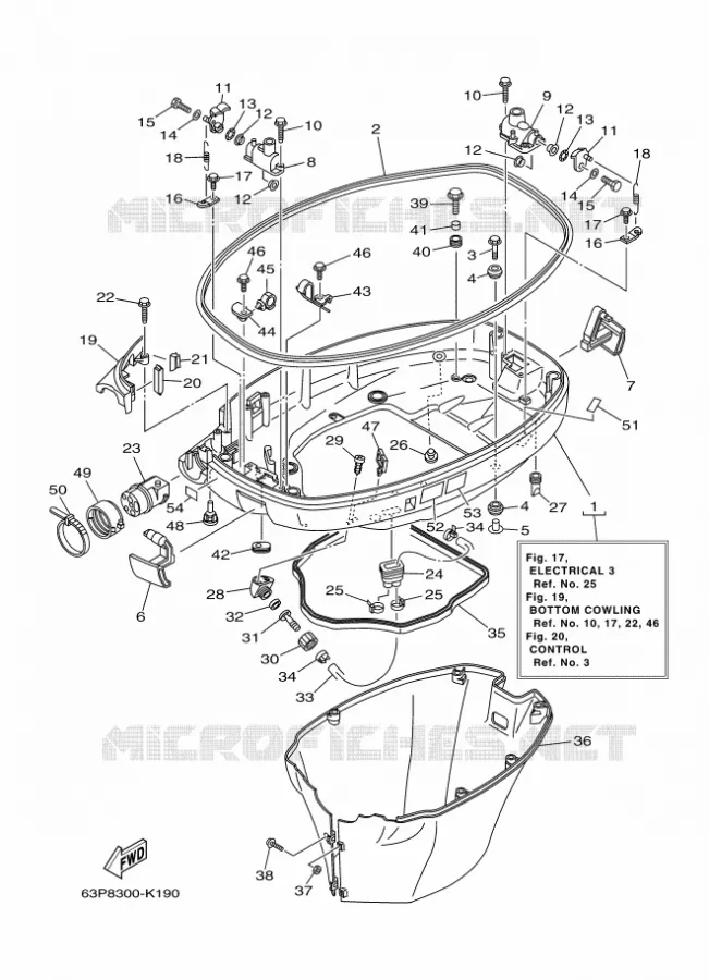 CAPOT INFERIEUR Yamaha OUTBOARD ENGINES 150hp (110.3kW) 2011 F150  F150AETX