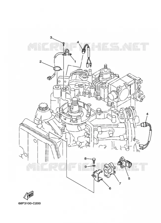 PIECES ELECTRIQUE 4 Yamaha OUTBOARD ENGINES 150hp (110.3kW) 2007 Z150  Z150P