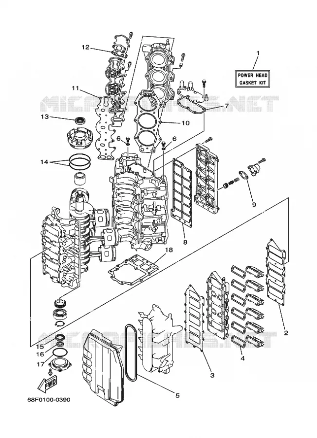 KIT DE REPARATION 1 Yamaha OUTBOARD ENGINES 200hp (147.1kW) 2002 Z200  Z200N