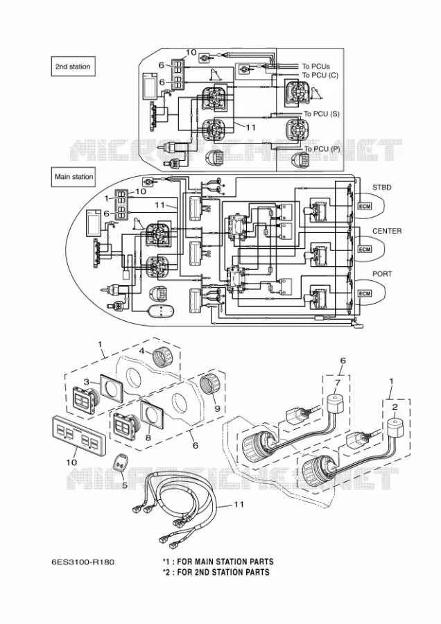 ENSEMBLE EKS INTERRUPTEURS (TRIPLE) Yamaha OUTBOARD ENGINES 2 2017 JOYSTICK (TRIPLE-2F)  JOYSTICK (TRIPLE-2F)