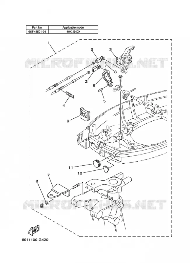 FIXATION BOITIER DE COMMANDE A DISTANCE 6 Yamaha OUTBOARD ENGINES 2012 2012 RIGGING REMOCON-2012  RIGGING REMOCON-2012