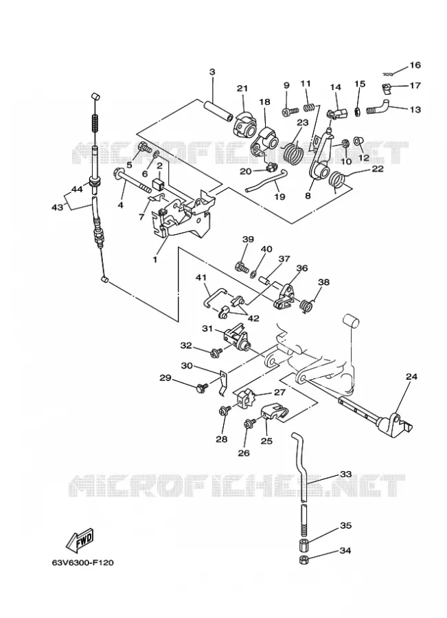 COMMANDE D'ACCELERATEUR Yamaha OUTBOARD ENGINES 9.9hp (7.3kW) 2010 9.9  9.9FMHS