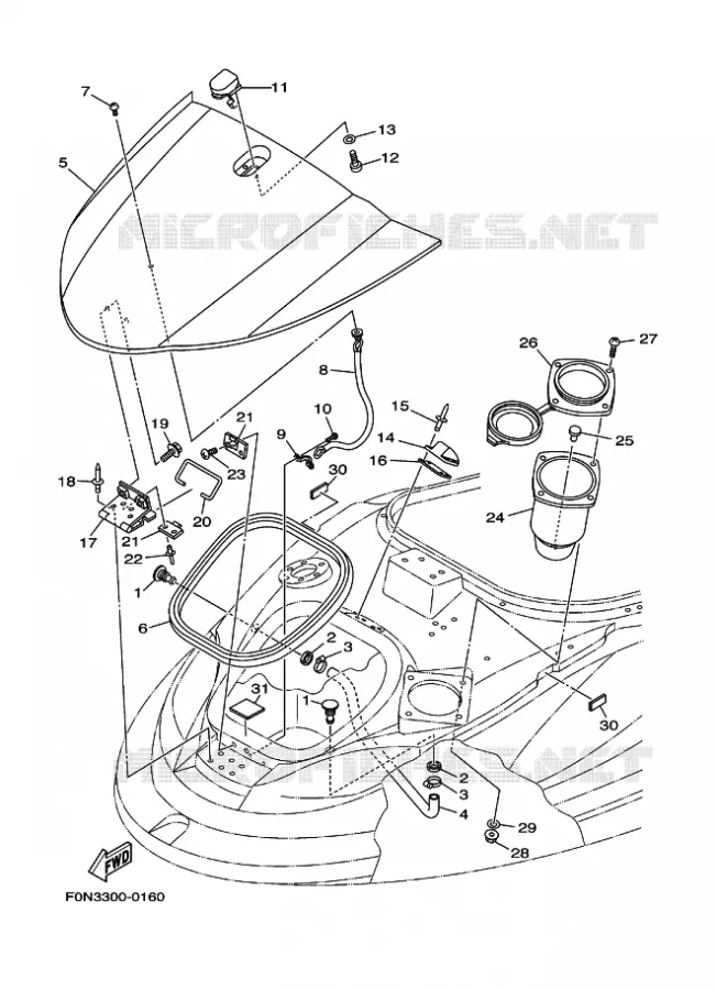 ENGINE HATCH 2 Yamaha WAVERUNNER 800 2000 JET  JET FOR WB800