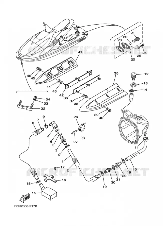 HULL & DECK Yamaha WAVERUNNER 800 2000 JET  JET FOR WB800