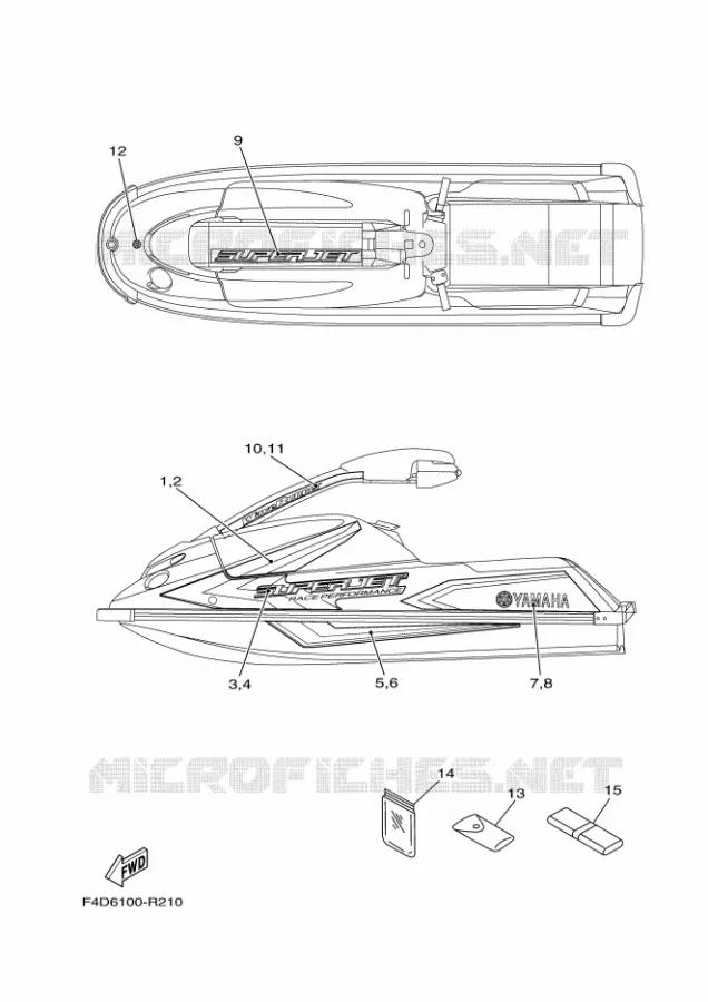 EMBLEME Yamaha WAVERUNNER 700 2016 SUPERJET  SJ700B-R