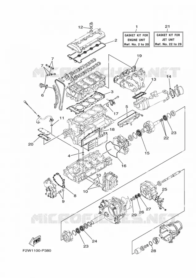 KIT DE REPARATION 1 Yamaha WAVERUNNER 1800 2016 VX1800A-R  VX1800A-R