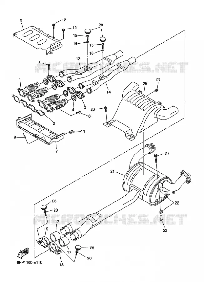 ECHAPPEMENT Yamaha snowmobiles 1000 2006 APEX  RX10