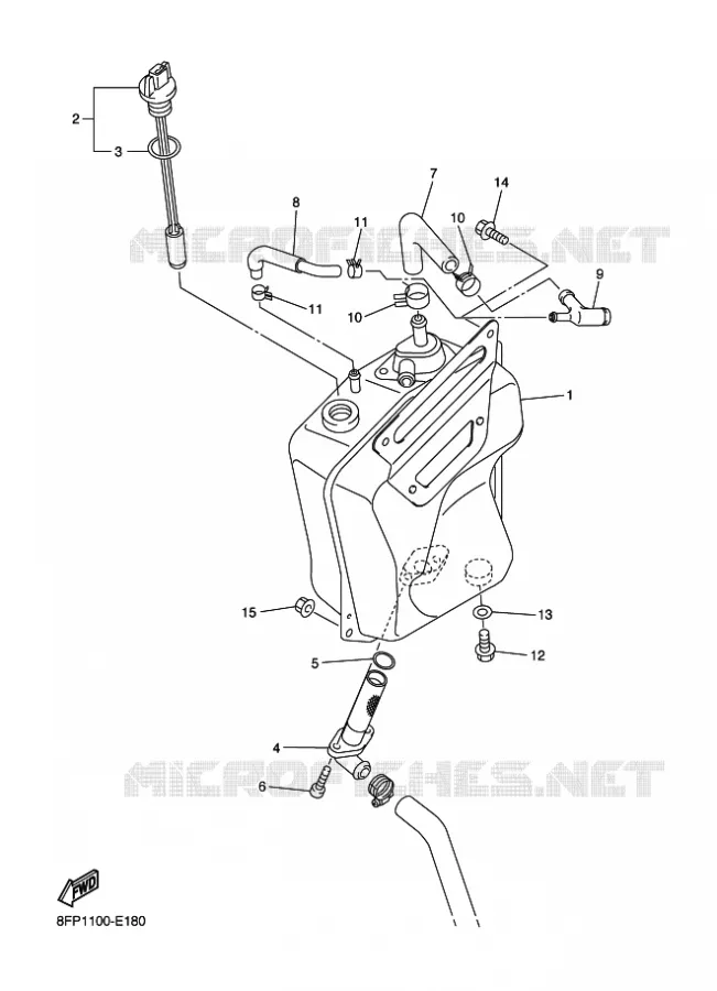 RESERVOIR D'HUILE Yamaha snowmobiles 1000 2007 APEX  RX10STGT