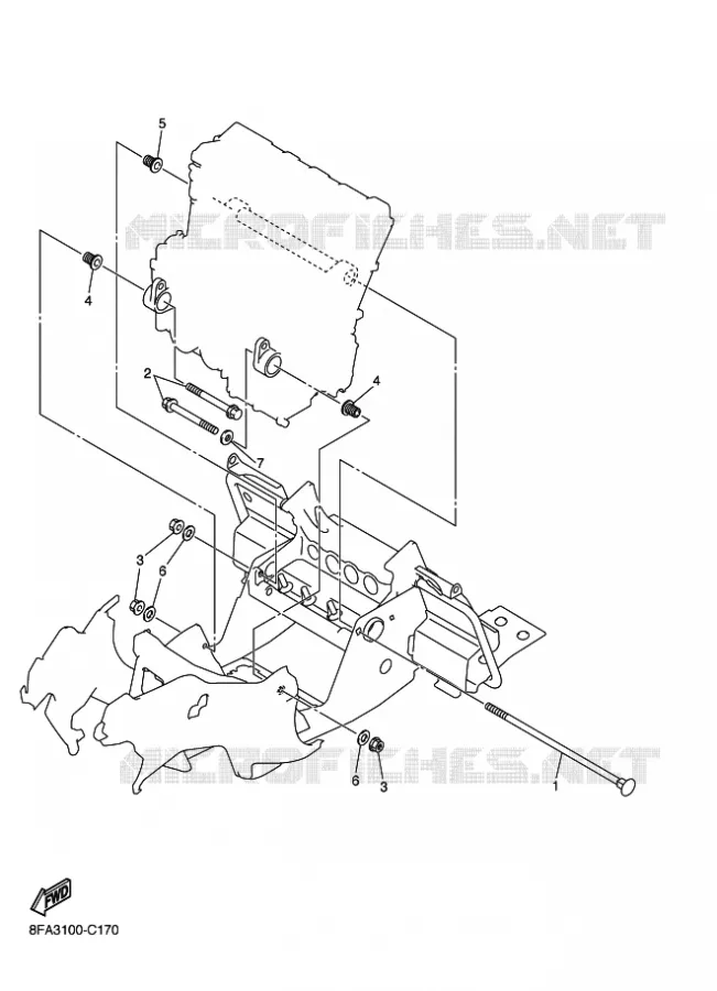 SUPPORT MOTEUR Yamaha snowmobiles 1000 2007 APEX  RX10STGT