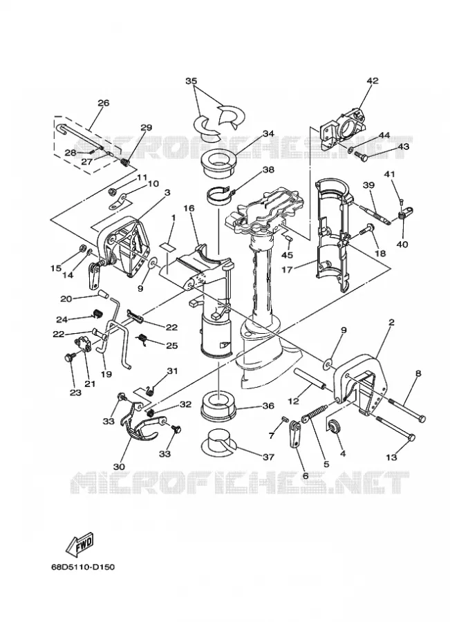 SUPPORT Yamaha OUTBOARD ENGINES 4hp (2.9kW) 2005 F4  F4AMHL