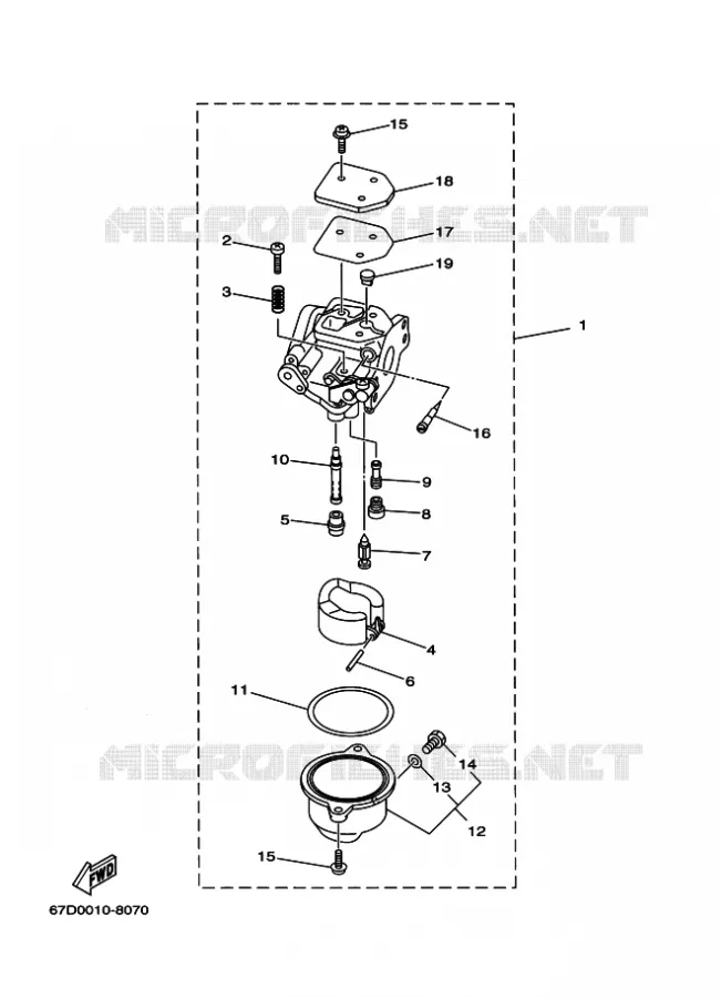 CARBURATEUR Yamaha OUTBOARD ENGINES 4hp (2.9kW) 2003 F4  F4AMHS