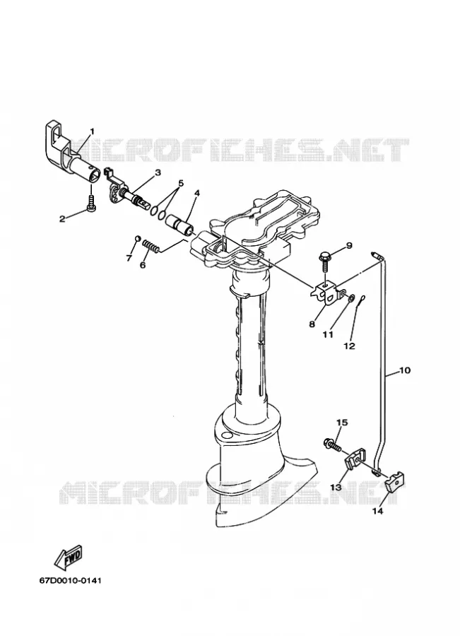 COMMANDE D'ACCELERATEUR Yamaha OUTBOARD ENGINES 4hp (2.9kW) 2003 F4  F4AMHS
