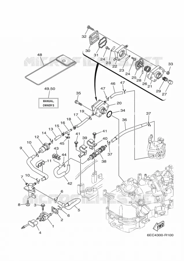 ALIMENTATION CARBURANT 2 Yamaha OUTBOARD ENGINES 5hp (3.7kW) 2017 F5  F5AMHS