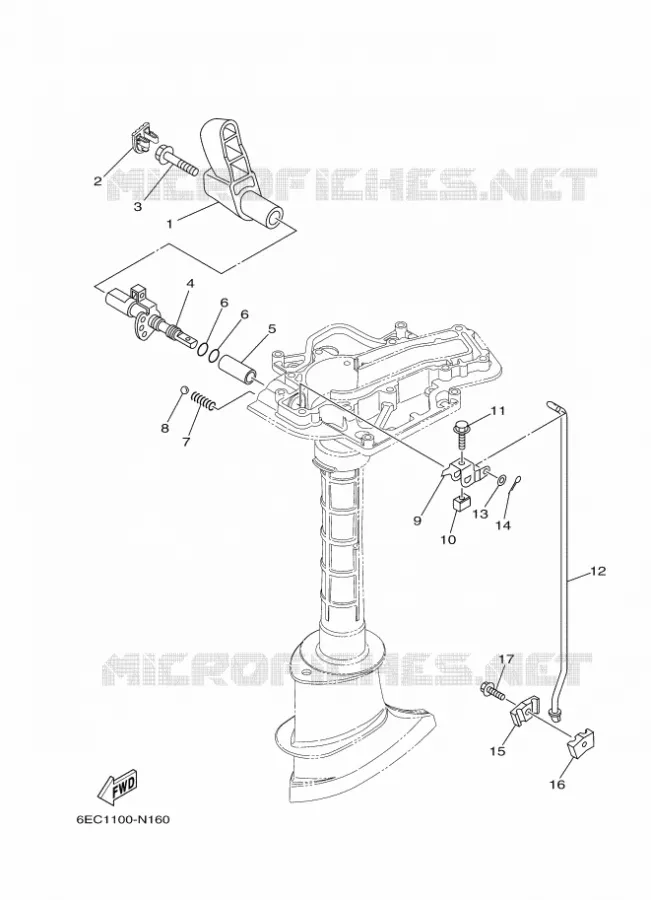 COMMANDE D'ACCELERATEUR Yamaha OUTBOARD ENGINES 5hp (3.7kW) 2016 F5  F5AMHS