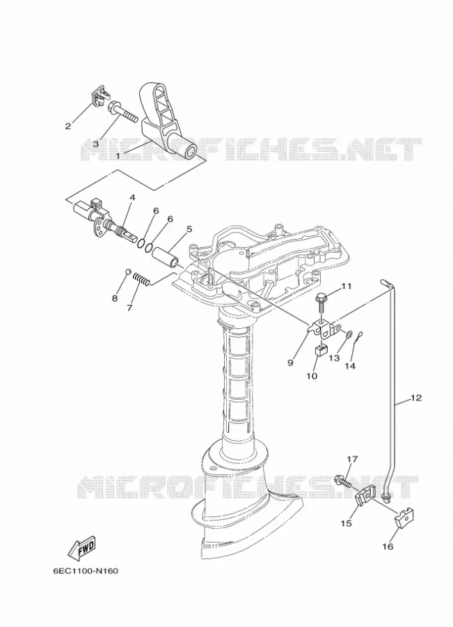 COMMANDE D'ACCELERATEUR Yamaha OUTBOARD ENGINES 5hp (3.7kW) 2016 F5  F5AMHL