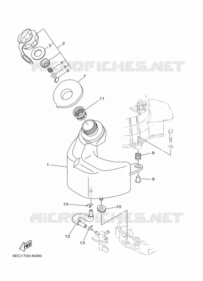 ALIMENTATION CARBURANT 1 Yamaha OUTBOARD ENGINES 5hp (3.7kW) 2015 F5  F5AMHS