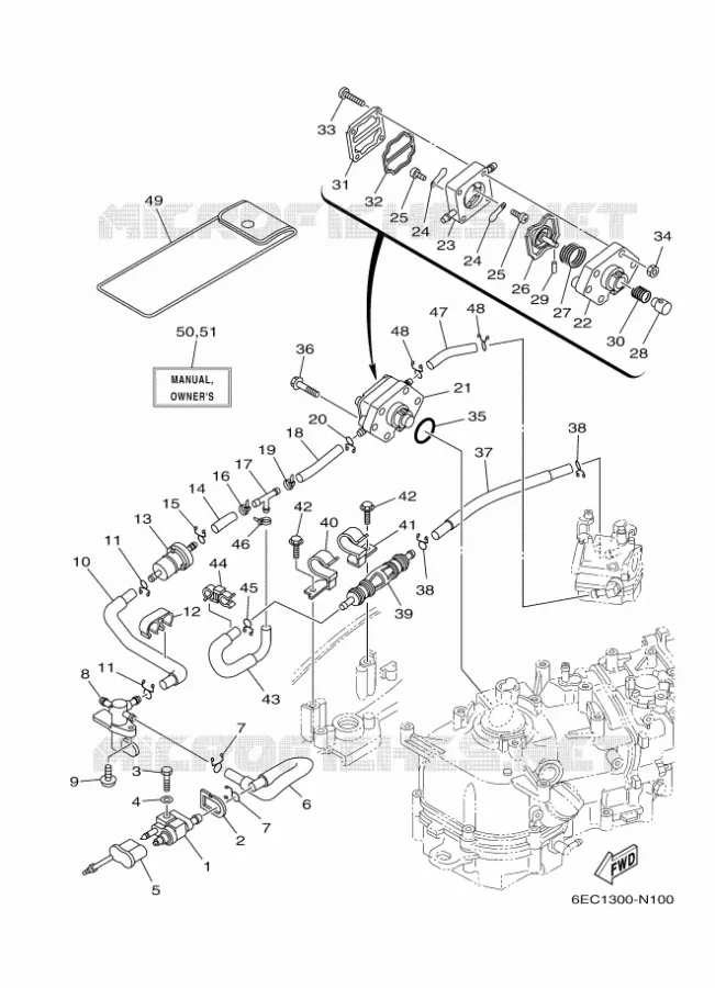 ALIMENTATION CARBURANT 2 Yamaha OUTBOARD ENGINES 5hp (3.7kW) 2015 F5  F5AMHS