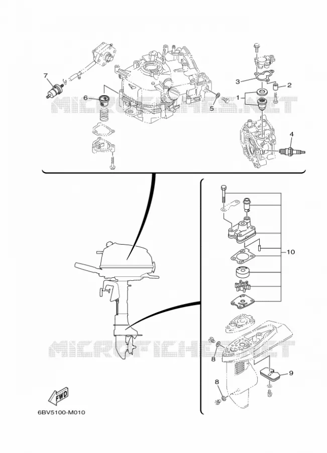 PIECES D'ENTRETIEN Yamaha OUTBOARD ENGINES 5hp (3.7kW) 2014 F5  F5AMHS