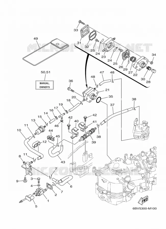 ALIMENTATION CARBURANT 2 Yamaha OUTBOARD ENGINES 5hp (3.7kW) 2013 F5  F5AMHS