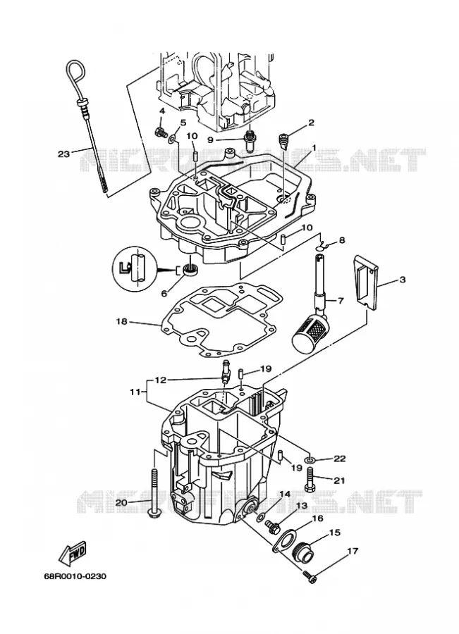 VENTILATEUR D'HUILE Yamaha OUTBOARD ENGINES 6hp (4.4kW) 2003 F6  F6AMHS