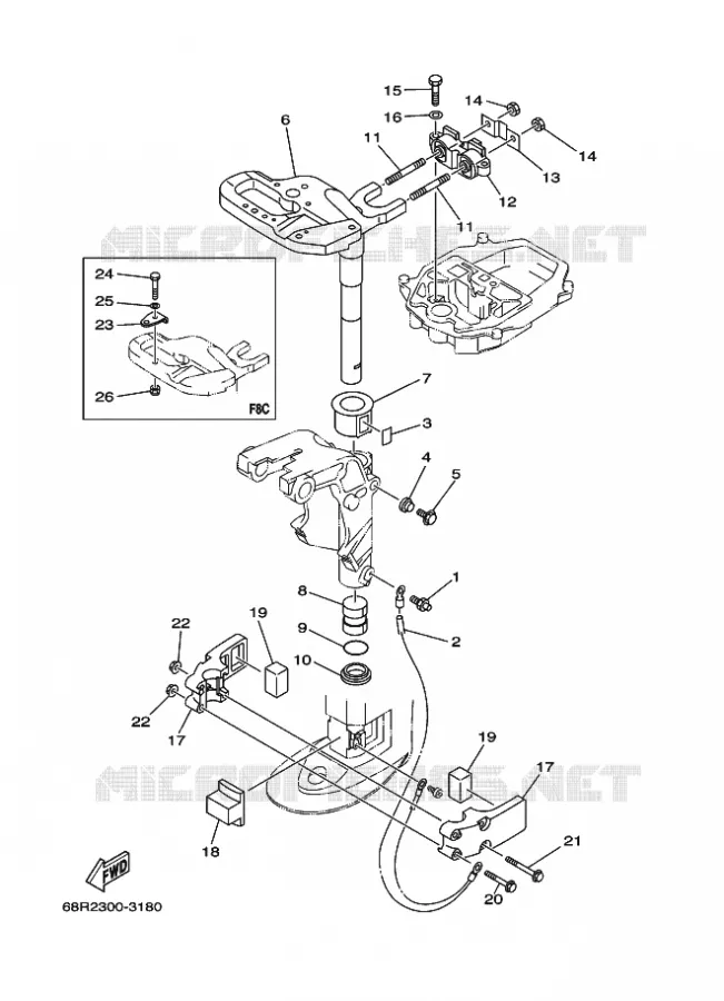 SUPPORT 2 Yamaha OUTBOARD ENGINES 6hp (4.4kW) 2003 F6  F6BMHS