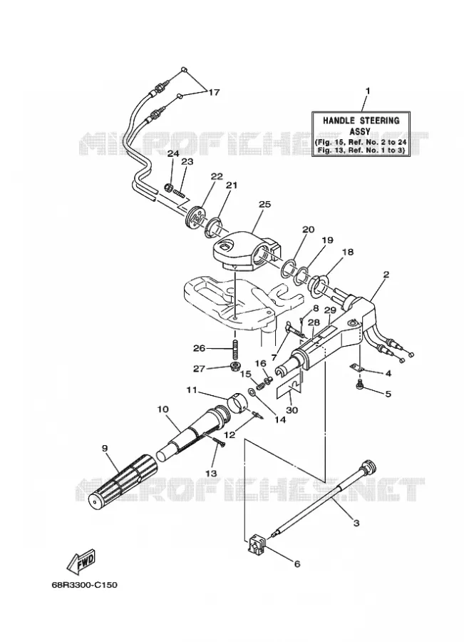 DIRECTION Yamaha OUTBOARD ENGINES 8hp (5.9kW) 2004 F8  F8MSHC