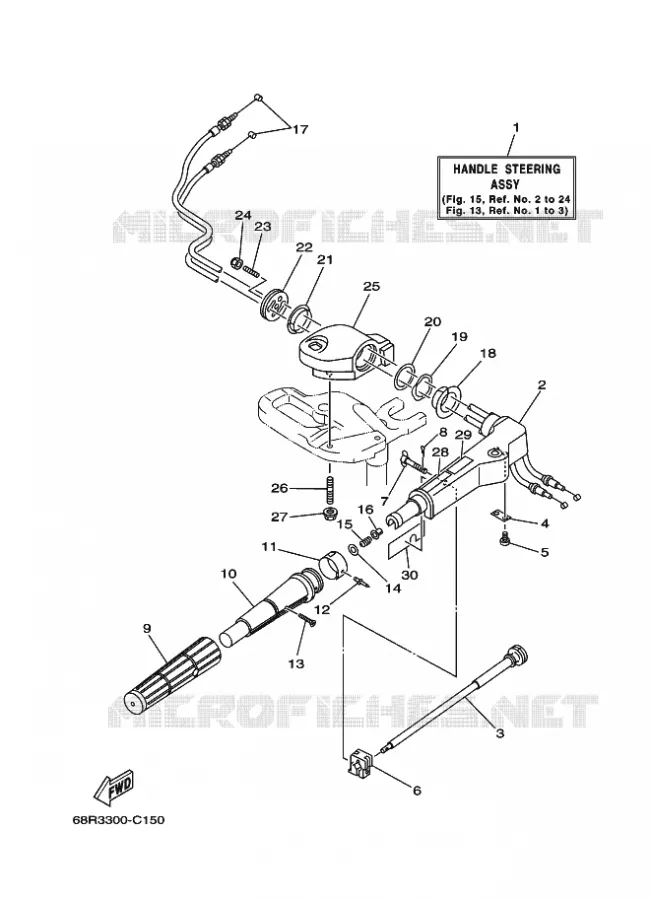 DIRECTION Yamaha OUTBOARD ENGINES 8hp (5.9kW) 2004 F8  F8MSHC