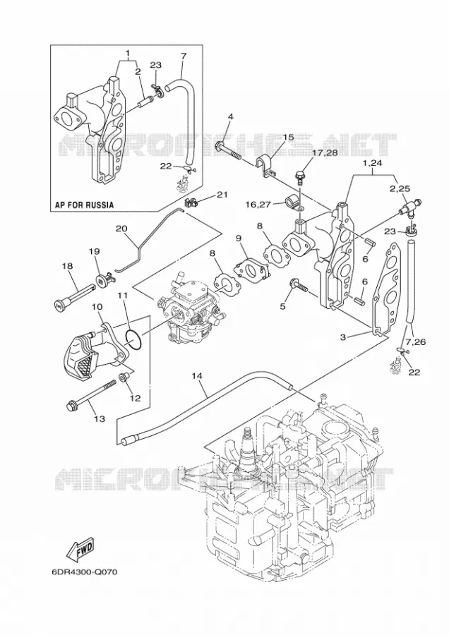 ADMISSION Yamaha OUTBOARD ENGINES 8hp (5.9kW) 2017 F8  F8FMHL