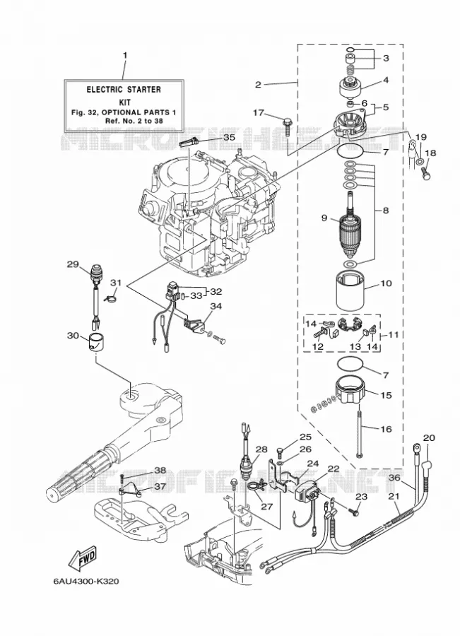 PIÈCES OPTIONNELLES 1 Yamaha OUTBOARD ENGINES 9.9hp (7.3kW) 2012 F9.9  F9.9FMHL