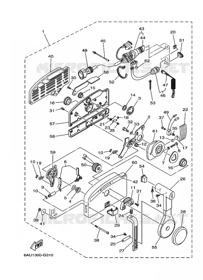 BOITIER DE COMMANDE A DISTANCE Yamaha OUTBOARD ENGINES 9.9hp (7.3kW) 2010 F9.9  F9.9FEL