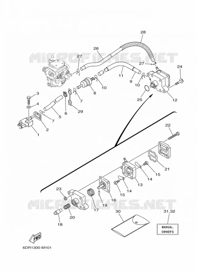 RESERVOIR A ESSENCE Yamaha OUTBOARD ENGINES 9.9hp (7.3kW) 2014 F9.9  F9.9JMHS