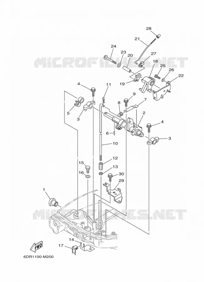 COMMANDE D'ACCELERATEUR 1 Yamaha OUTBOARD ENGINES 9.9hp (7.3kW) 2014 F9.9  F9.9JMHL