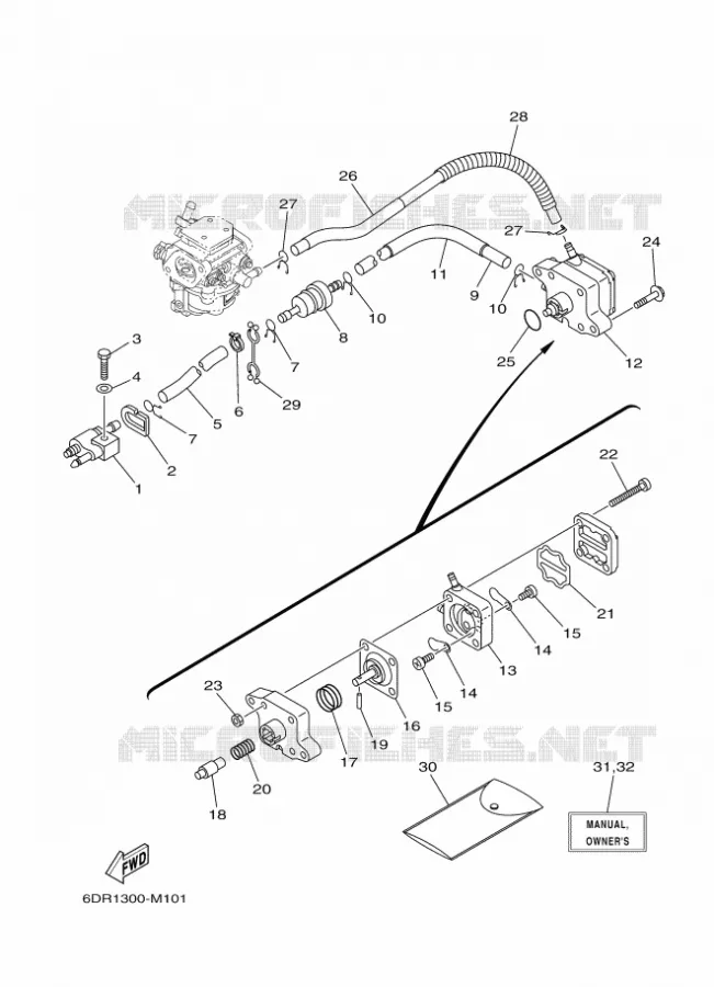 RESERVOIR A ESSENCE Yamaha OUTBOARD ENGINES 9.9hp (7.3kW) 2014 F9.9  F9.9JMHL