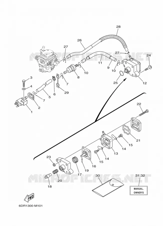 RESERVOIR A ESSENCE Yamaha OUTBOARD ENGINES 9.9hp (7.3kW) 2014 F9.9  F9.9JES