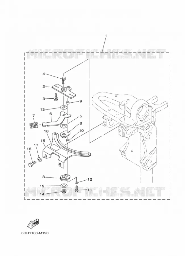 PIECES DE DIRECTION Yamaha OUTBOARD ENGINES 9.9hp (7.3kW) 2013 F9.9  F9.9JMHS