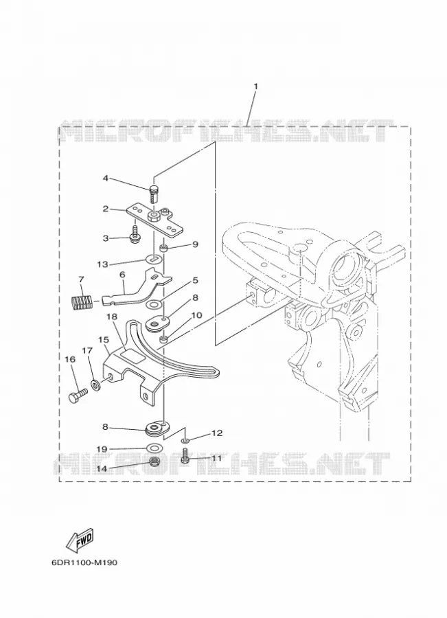 PIECES DE DIRECTION Yamaha OUTBOARD ENGINES 9.9hp (7.3kW) 2013 F9.9  F9.9JMHL