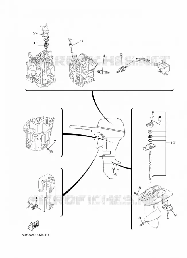 PIECES D'ENTRETIEN Yamaha OUTBOARD ENGINES 8hp (5.9kW) 2014 FT8  FT8DEX