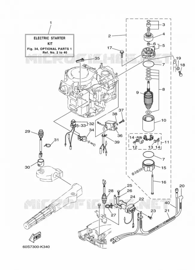 PIÈCES OPTIONNELLES 1 Yamaha OUTBOARD ENGINES 8hp (5.9kW) 2011 FT8  FT8DMHX