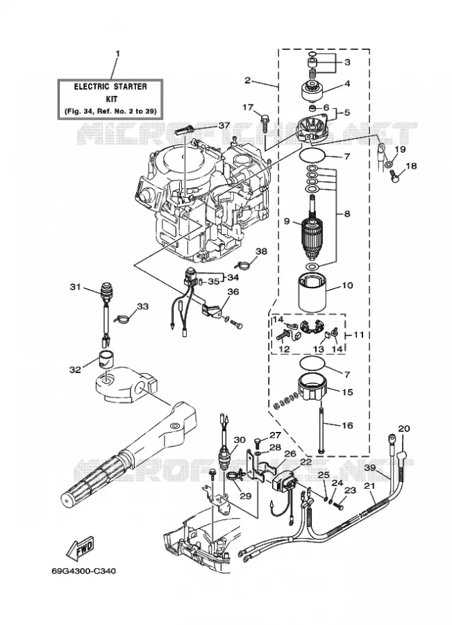 PIÈCES OPTIONNELLES Yamaha OUTBOARD ENGINES 8hp (5.9kW) 2004 T8  T8ELRC