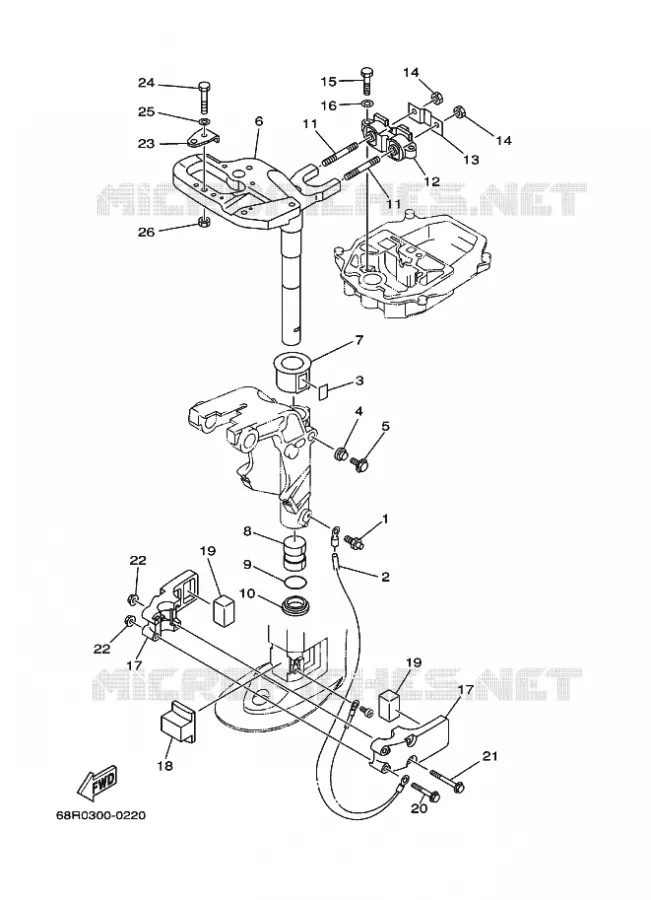 SUPPORT 3 Yamaha OUTBOARD ENGINES 8hp (5.9kW) 2003 FT8  FT8DEPX