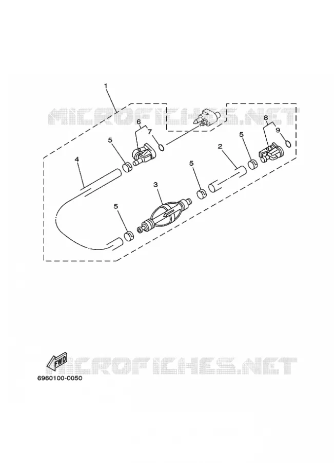 ALIMENTATION CARBURANT 2 Yamaha OUTBOARD ENGINES 8hp (5.9kW) 2003 FT8  FT8DMHL