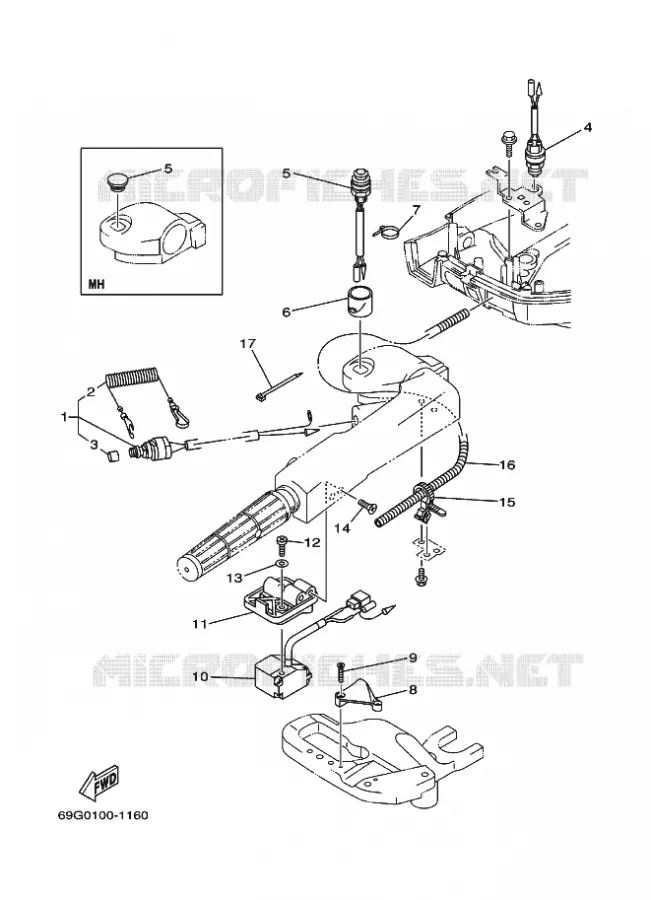 PIECES ELECTRIQUE 4 Yamaha OUTBOARD ENGINES 8hp (5.9kW) 2003 FT8  FT8DMHL