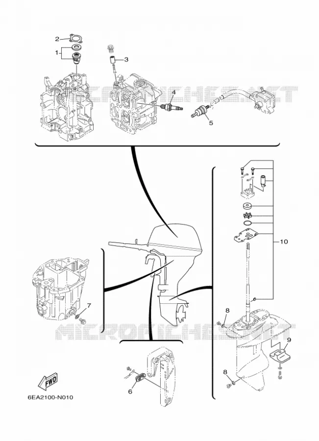 PIECES D'ENTRETIEN Yamaha OUTBOARD ENGINES 8hp (5.9kW) 2015 FT8  FT8GEPL