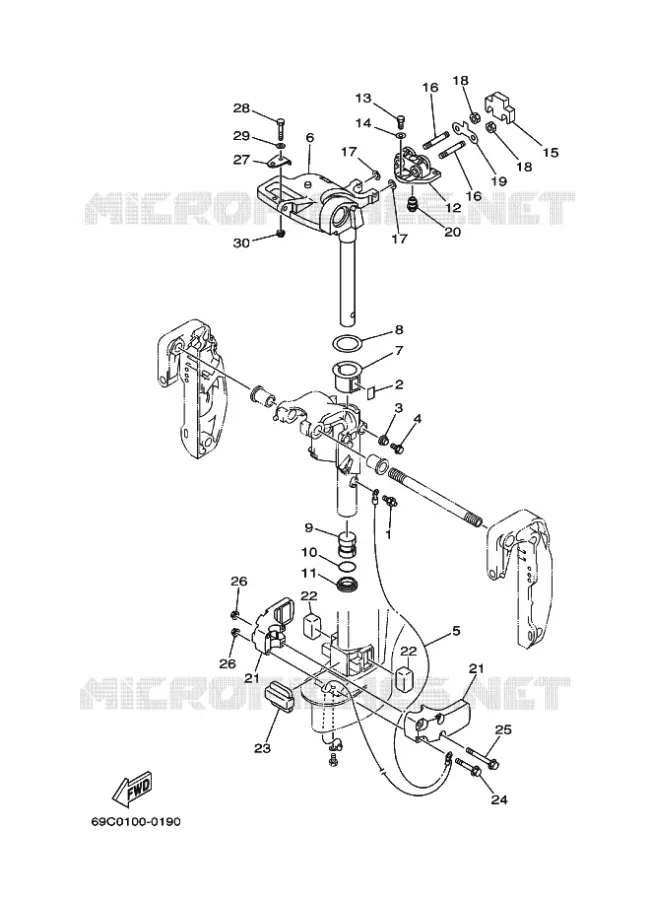 SUPPORT 2 Yamaha OUTBOARD ENGINES 9.9hp (7.3kW) 2001 FT9.9  FT9.9D