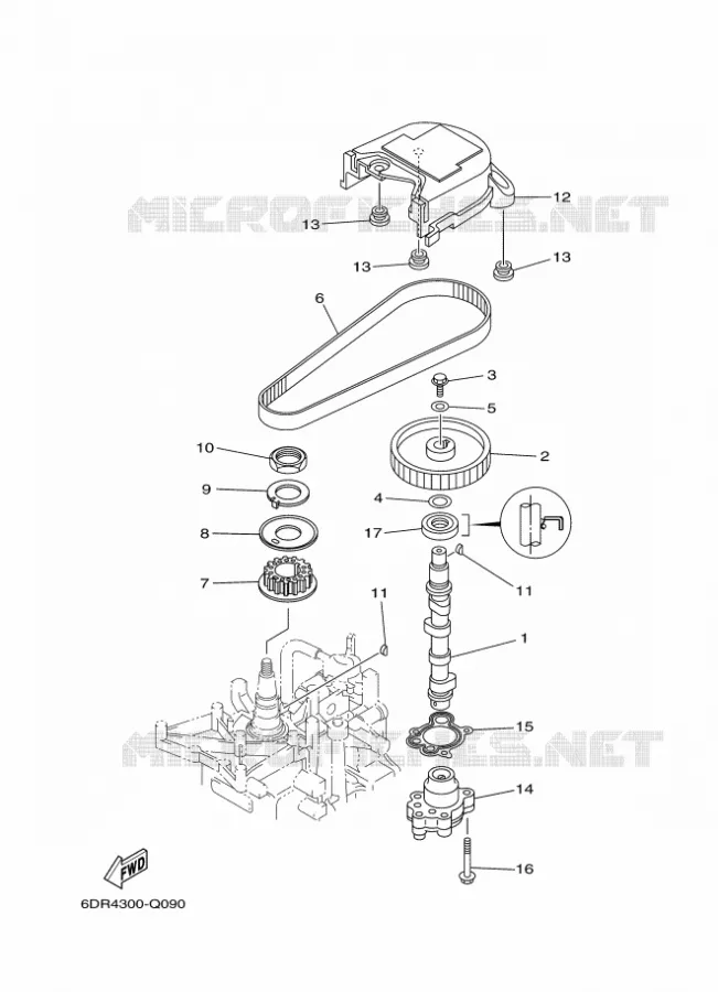 POMPE A HUILE Yamaha OUTBOARD ENGINES 9.9hp (7.3kW) 2016 FT9.9  FT9.9LEL