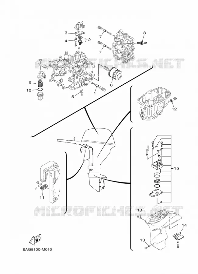 PIECES D'ENTRETIEN Yamaha OUTBOARD ENGINES 20hp (14.7kW) 2019 F20  F20BEPS