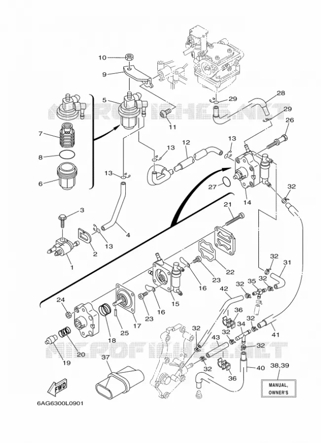 RESERVOIR A ESSENCE Yamaha OUTBOARD ENGINES 20hp (14.7kW) 2012 F20  F20BMHL