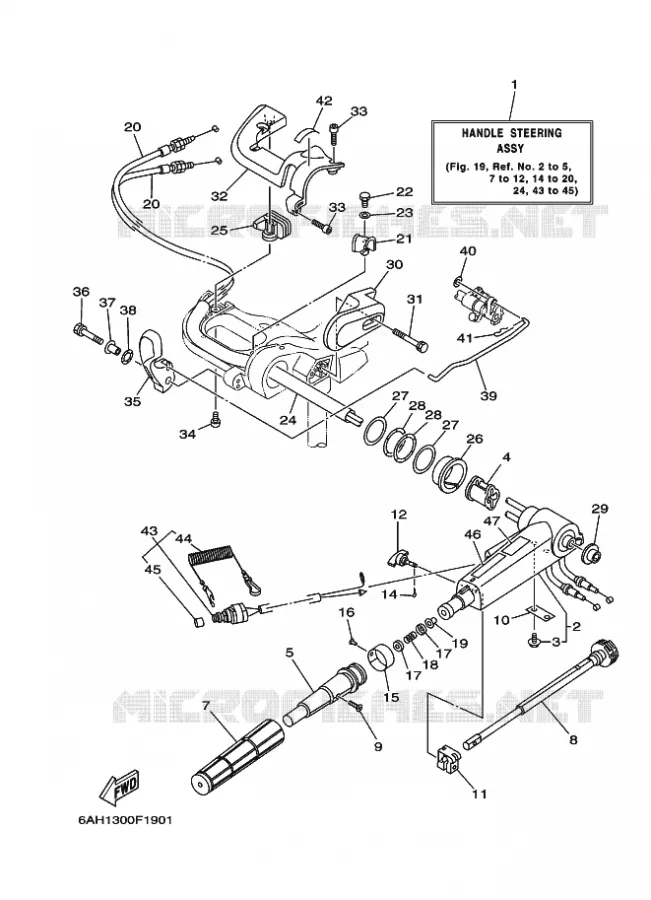 DIRECTION Yamaha OUTBOARD ENGINES 20hp (14.7kW) 2007 F20  F20MSH-2007