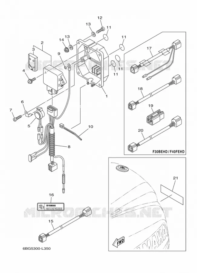 PIÈCES OPTIONNELLES Yamaha OUTBOARD ENGINES 30hp (22.1kW) 2012 F30  F30BETS