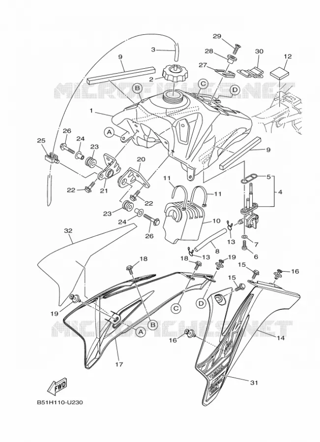 RESERVOIR A ESSENCE Yamaha MOTO 110 2019 TTR  TT-R110E